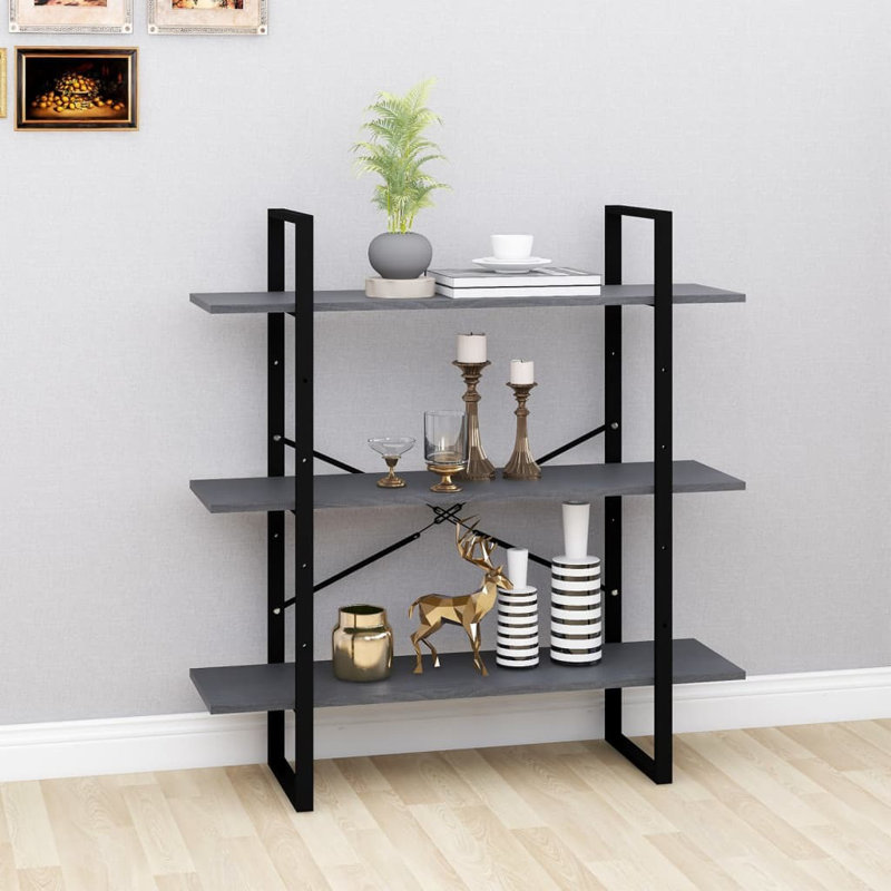 Armoire à livres vidaXL, H 41,3 po x l 39,4 po x P 11,8 po, Gris