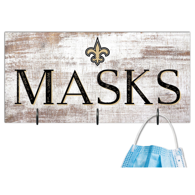 3 - Hook Wall Mounted Coat Rack, New Orleans Saints