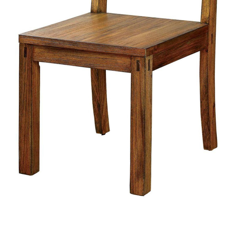 Ensemble de cuisine en bois massif de style rustique avec chaises à panneau 2 pièces