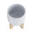 5" CHEVRON PLANTER W/ STAND, WHITE-1846271194