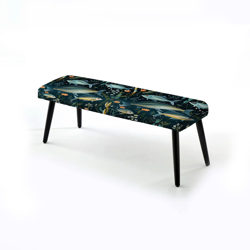 Coastal Zebra Fish Zenith Coastal Motif - banc rembourré noir Coastal