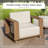 Beige Outdoor Conversation Set with Wicker Patio Furniture – Includes 4 Seats, 2 Ottomans, 9.8-Inch Ultra-Thick Cushions, and Wide Armrests. Perfect for Garden, Poolside, and Backyard Use