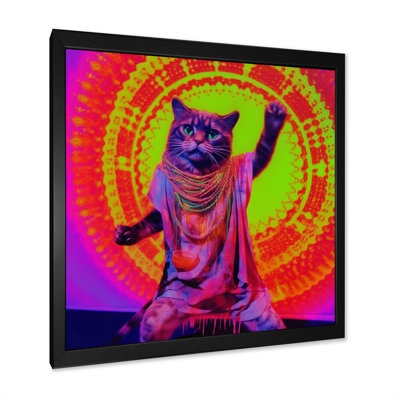 Chat Rave en néon rose - imprimé