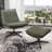 Genuine Leather Swivel Lounge Chair With Ottoman-118092875