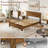 Farmhouse Platform Bed with Headboard Storage Shelf-330270544