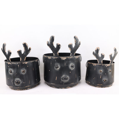 Ensemble de cache-pots en métal 3 pièces Bartram