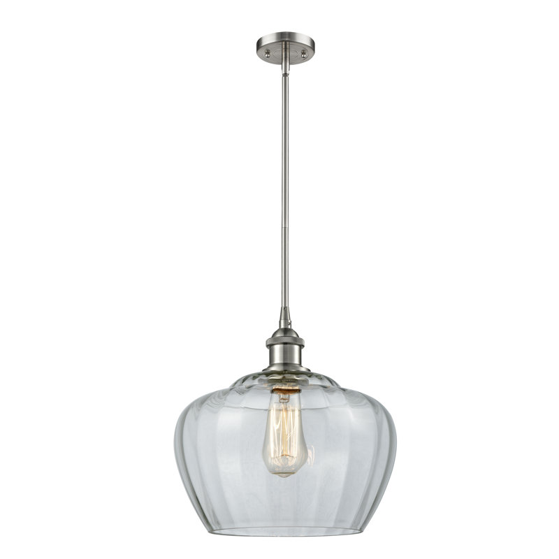 Ballston Fenton 11" - 1 Light 11" Mini Pendant, 6 Watt Vinage LED Bulb, Clear, Brushed Satin Nickel