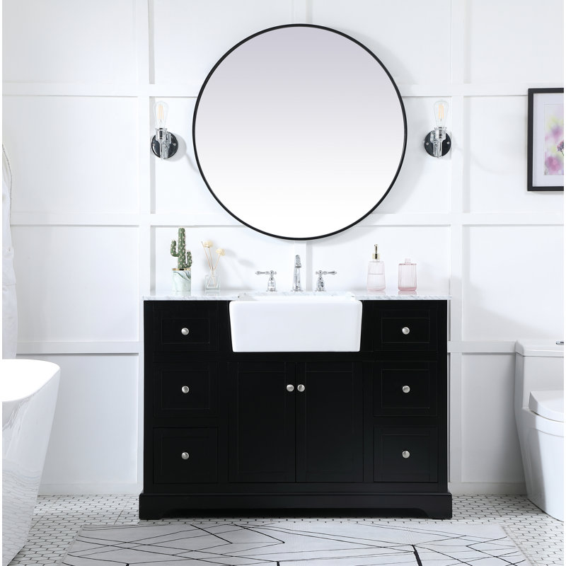 Ensemble de meuble-lavabo simple 48 po Pardue, Noir