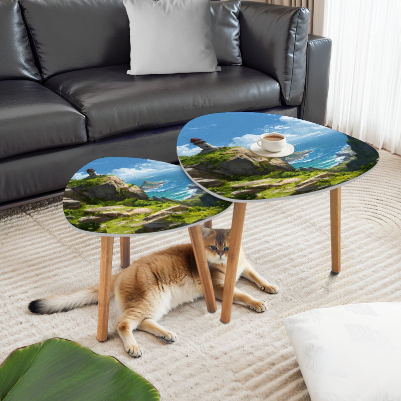 Ensemble de 2 tables basses gigognes Triangle