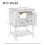 Meuble-lavabo de luxe moderne de 24 po avec lavabo en céramique, meuble de salle de bain avec tablette ouverte et rangement fermé-897825777