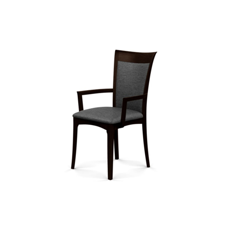 Morgan Upholstered Arm Chair, Smoke Cherry, Microseude Onyx