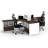 Benching Desks Teamwork Corner Desk Collaboration Furniture Model 46F6ADD8D50C46DB9E121E58CA6728BB 7Pc Group Contemporary White/Espresso Colour. Seating Not Included