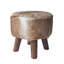 Bonneau 47cm Wide Genuine Leather Round Animal Print Footstool Ottoman