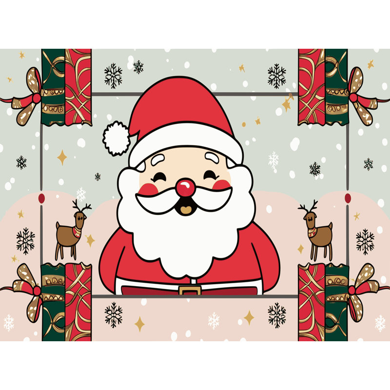 Ginza Six Washable Christmas Winter Holiday Rug, Rectangle 4' x 6'