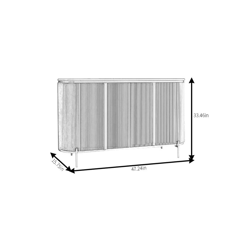 Buffet léger et luxueux, H 33,46 po x l 47,24 po x P 15,75 po, Blanc