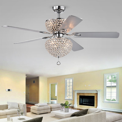 Ventilateur de plafond 52 pales en cristal 52 po avec télécommande et ensemble d'éclairage inclus Northome