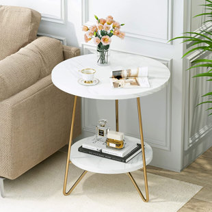 Oxendine Glass Top Cross Legs End Table Mercer41 Color: Gold / Clear