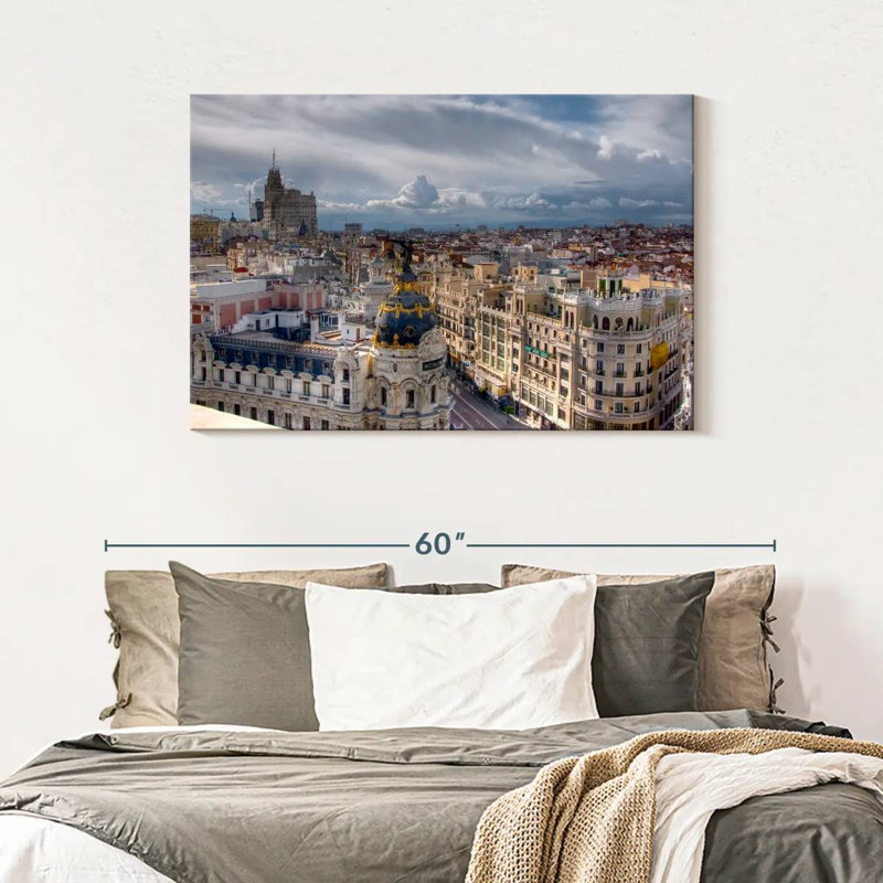 Sireci Madrid Skyline Over Gran Via, 30" H x 45" W