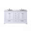 Ensemble de meuble-lavabo double 60 po x P 22 po avec plateau en marbre de Carrare et robinet-1746499412