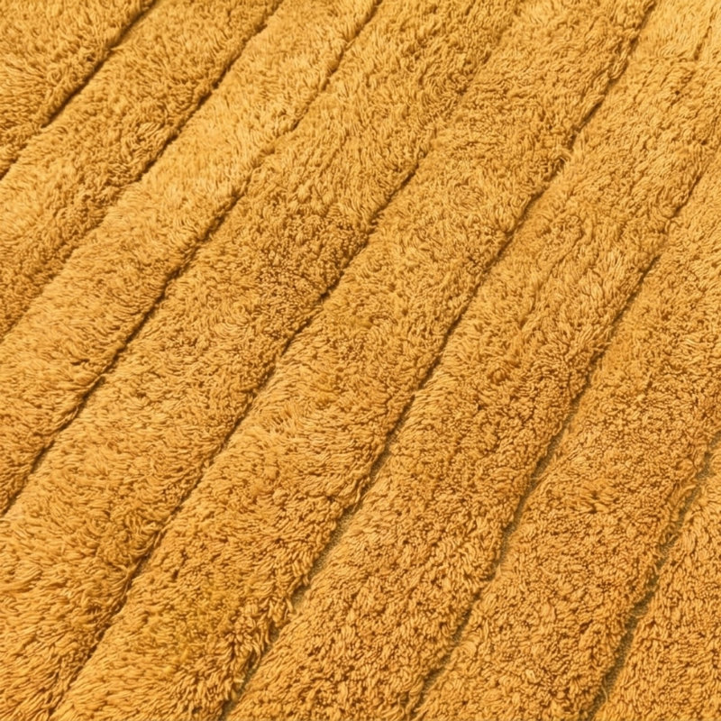 Linear Ribbed Two Piece Bath Mat Set, Mustard