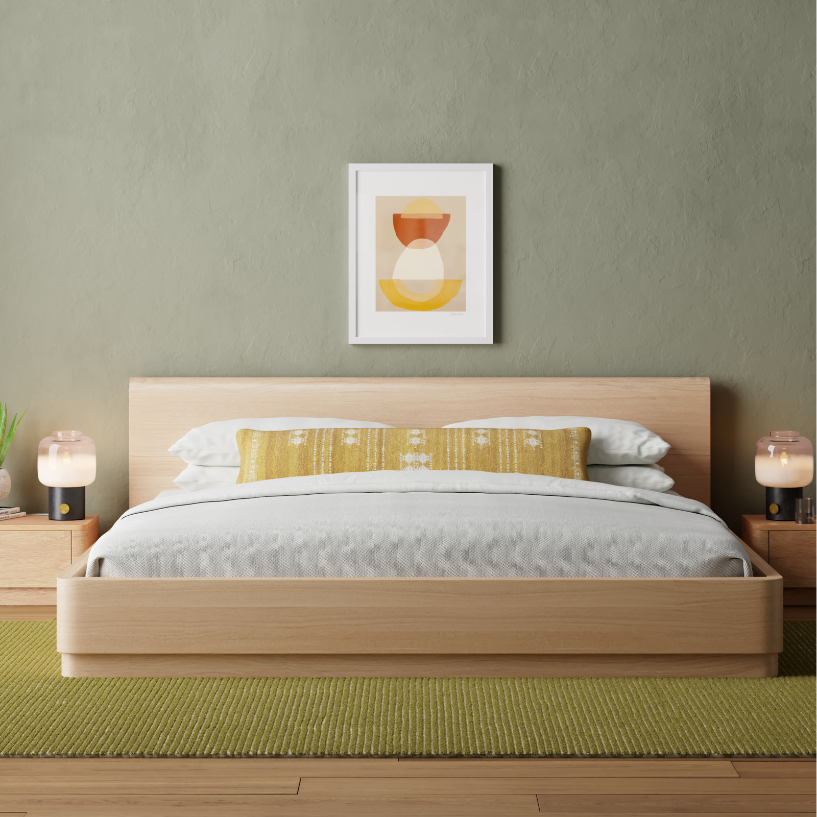 Composition 01 Print by Andrea Stokes, 50" H x 40" W x 1.25" D, White Framed