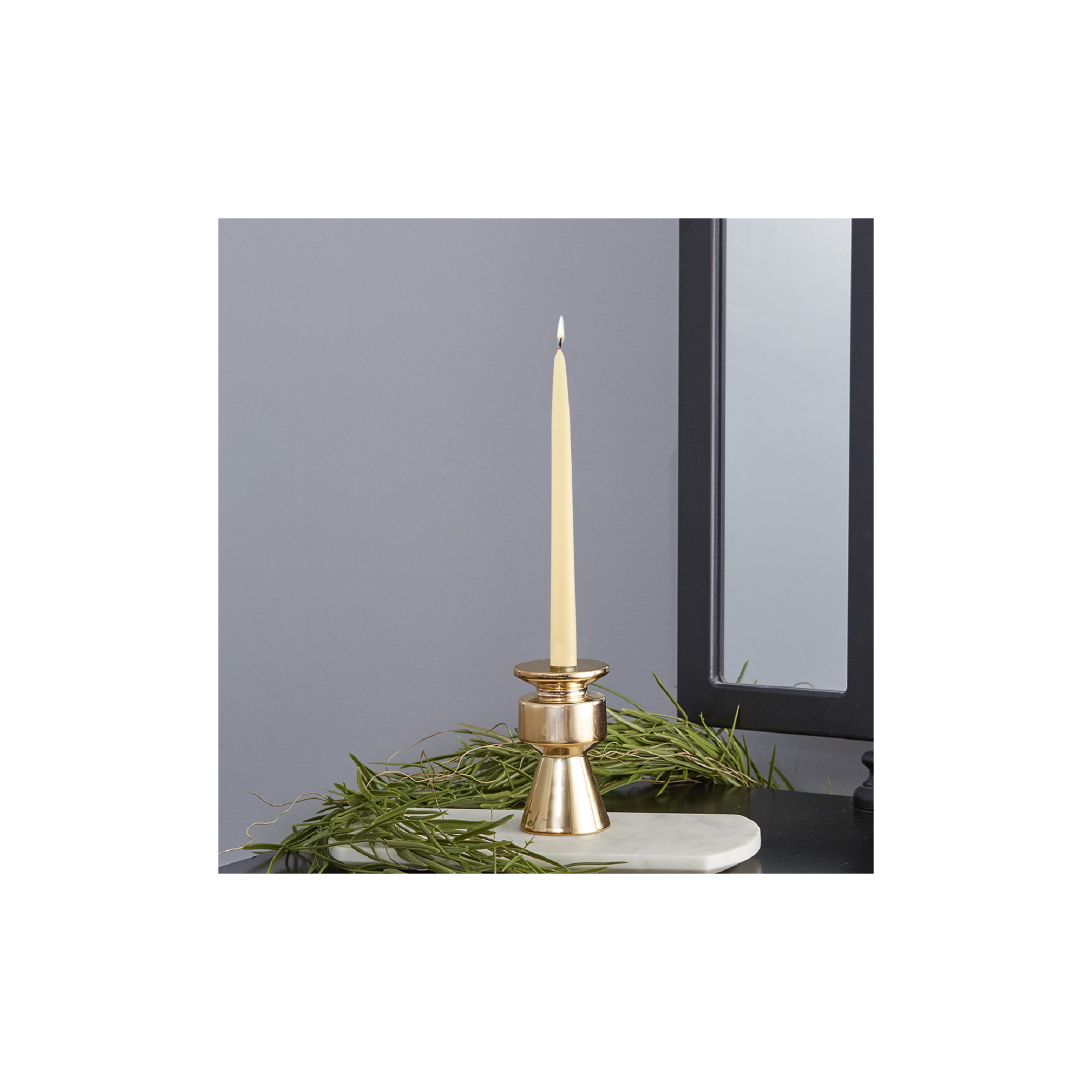 12 Piece Unscented Taper Candle Set, Buttercream, 9" H x 0.88" W x 0.88" D
