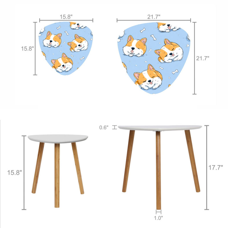 Ensemble de 2 tables basses gigognes Triangle Nesting