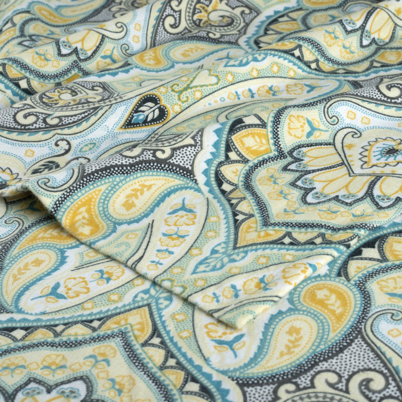 Taies d'oreiller en flanelle de coton brossé 180 g / m² Pointehaven, Henna Paisley Paisley