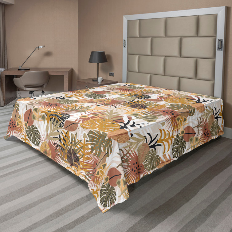 Drap plat à motif floral bohème Ambesonne