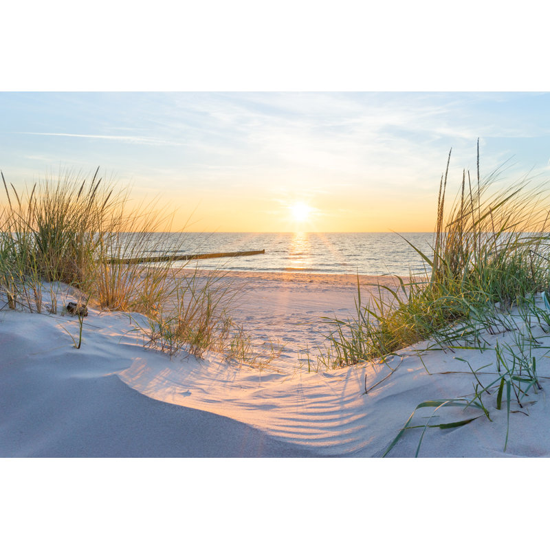Tranquil Sunrise Beach Path Canvas Wall Art, 30" H x 40" W