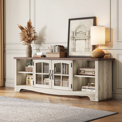 66" TV Stand For Tvs Up To 75" With Spacious Storage And Adjustable Shelves