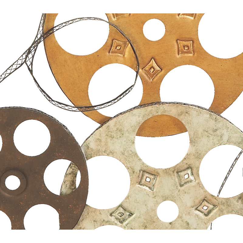 Multi-Colored Metal Film Reel Wall Sculpture