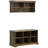 Coat Rack Shoe Bench Set with 8 Storage Cubbies, Rustic Brown