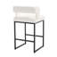 Tabouret de bar 26 po en similicuir à dossier creux avec structure en métal, tabouret de bar moderne à hauteur de comptoir à accoudoirs ronds pour îlot de cuisine / salle à manger / pub