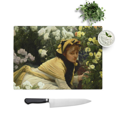 Chrysanthemums by James Tissot Chopping Board