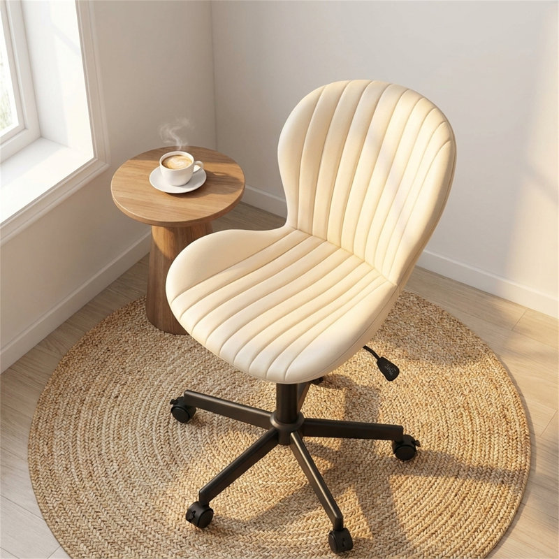 Chaise de bureau en polyuréthane, Beige