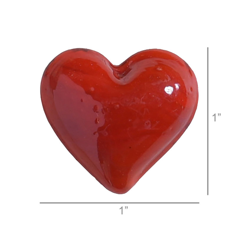 Heart, Glass - Red  Red
