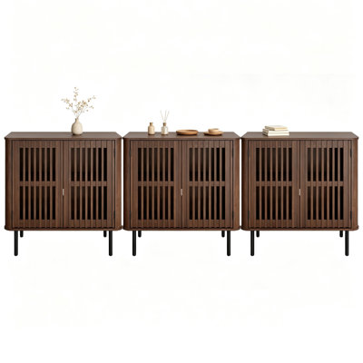 Buffet moderne de 240 cm (94,5 po) avec 6 portes et tablettes ajustables pour cuisine, salle à manger, salon