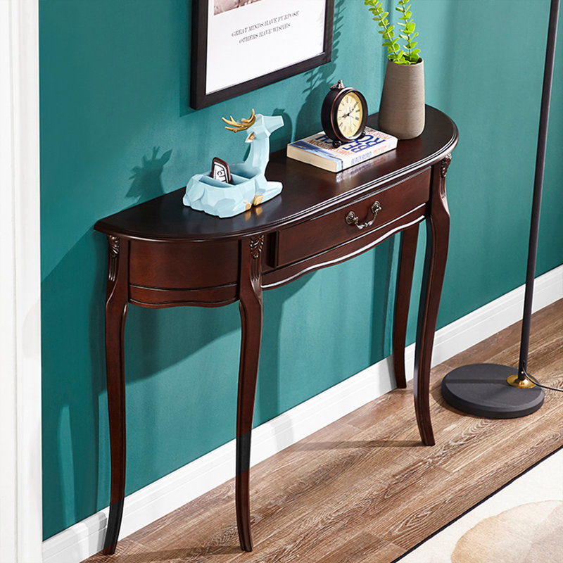 Walnut Solid Wood Rectangular Shape Console Table, 33.46" H x 39.37" W x 11.81" D, Walnut