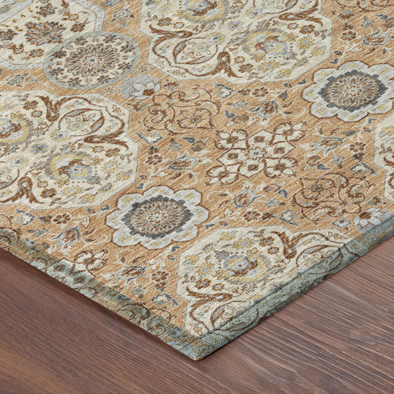 Tapis lavable à la machine intérieur / extérieur ACN2483, Cuivre, 5 pi x 7 pi 6 po