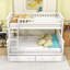 Lit superposé simple au-dessus d'un lit double en bois avec 2 tiroirs-763251856