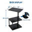 Table d'appoint pivotante en forme de C avec plateau pivotant à 360°, hauteur réglable de 45,7 cm à 83,8 cm et étagères de rangement à 3 niveaux.-620720588