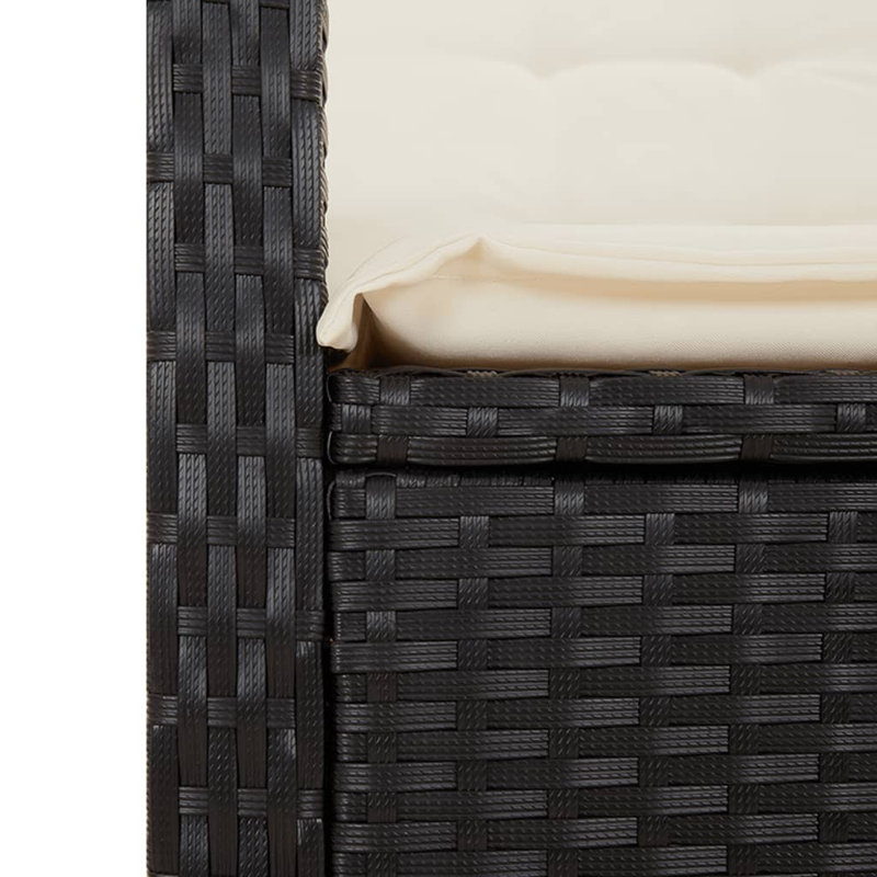 Ensemble repas de patio 5 pièces avec coussins en polyester Latitude Run®, Crème / Noir, 4, 29.1" H x 31.5" W x 31.5" D