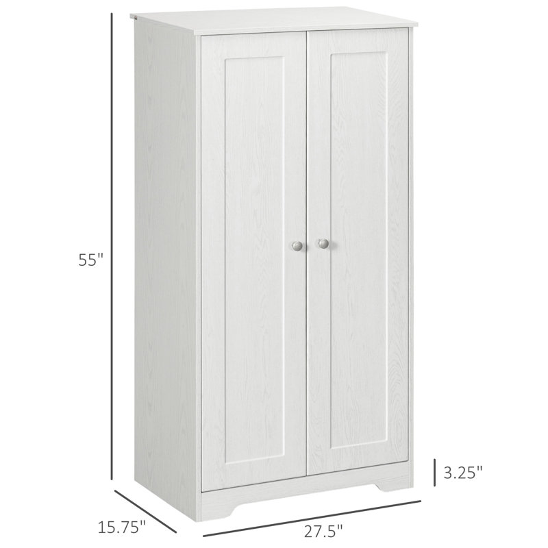 Garde-manger 2 portes, blanc, tablettes réglables pour armoire de rangement, portes, salle à manger
