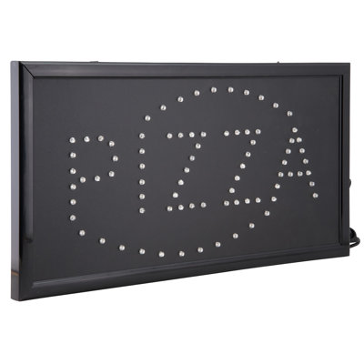 Enseigne murale bleue "Pizza" avec chaîne suspendue 19X10X1