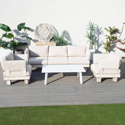 Shenia 6 Piece Outdoor Sofa Seating Group With Cushions