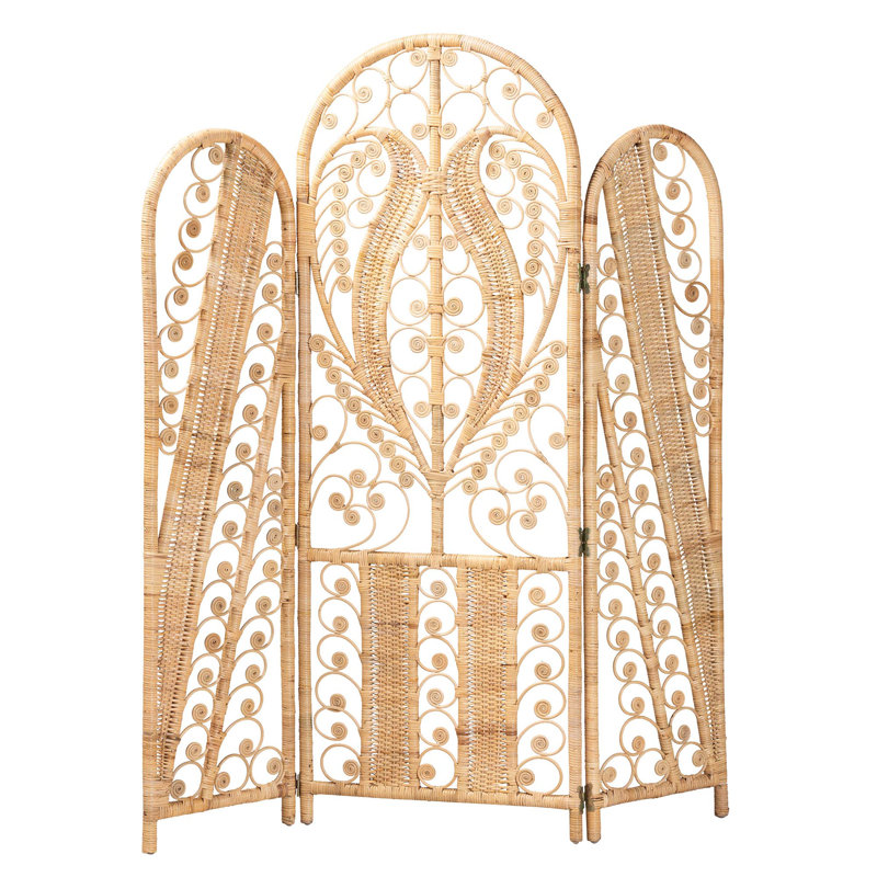 Nadra 57.1 " W x 68.5 " H 3 - Panel Bamboo / Rattan Folding Room Divider