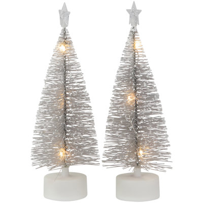Mini-bouteille de pin et arbres de village de Noël