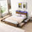 Bed Frame, Storage Headboard with Charging Station, Solid and Stable, Noise Free, No Box Spring Needed, Easy Assembly,Simple style-68663847-68663866