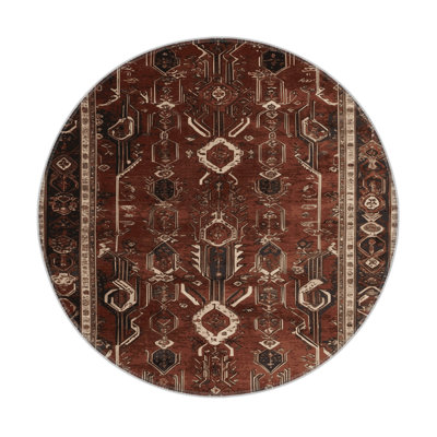 Tapis d'intérieur et d'extérieur noir Persian